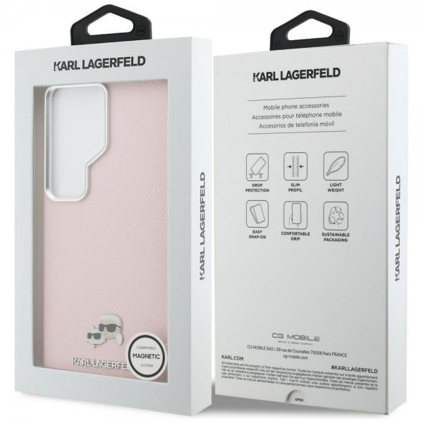 Karl Lagerfeld Samsung Galaxy S26 Ultra Skal Saffiano MagSafe Rosa