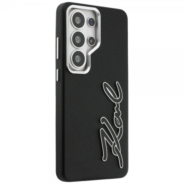 Karl Lagerfeld Samsung Galaxy S26 Ultra Skal Metal Logo Grained Svart