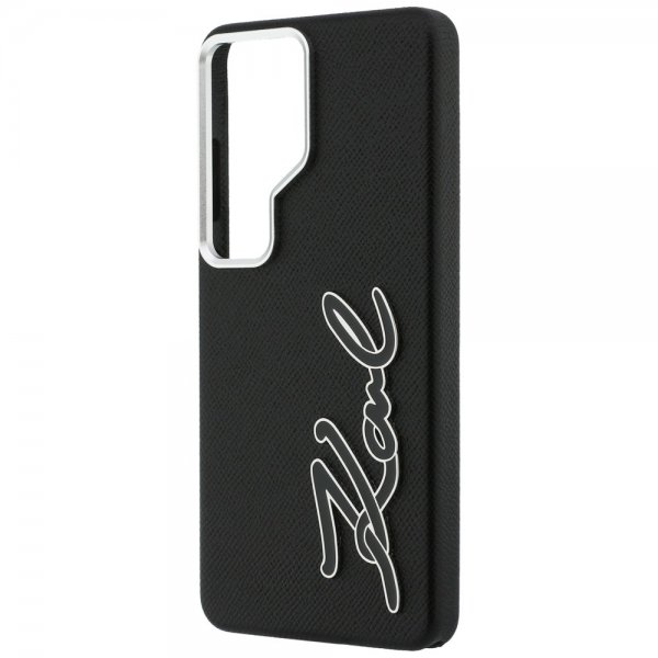 Karl Lagerfeld Samsung Galaxy S26 Ultra Skal Metal Logo Grained Svart
