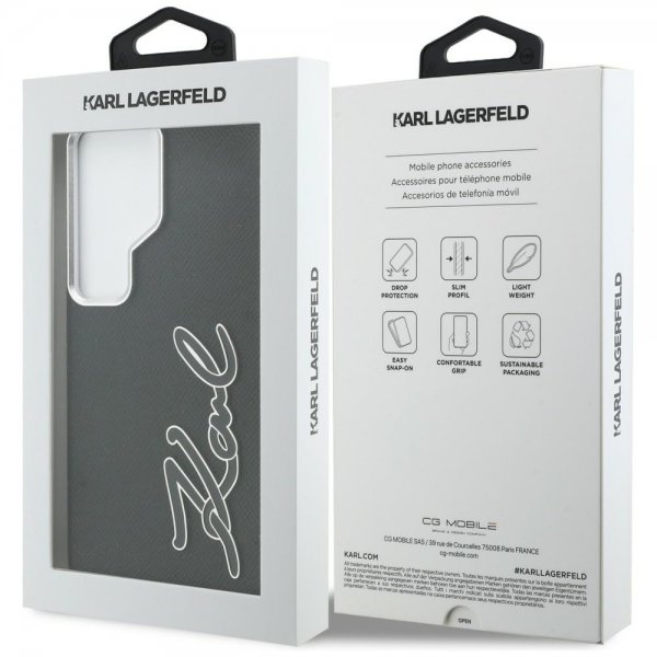 Karl Lagerfeld Samsung Galaxy S26 Ultra Skal Metal Logo Grained Svart