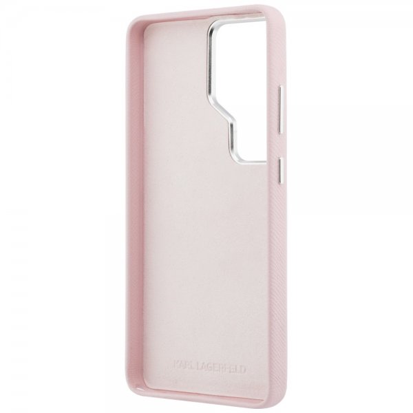 Karl Lagerfeld Samsung Galaxy S26 Ultra Skal Metal Logo Grained Rosa