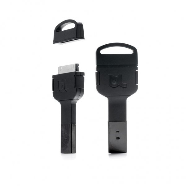 Bluelounge Kii 30pin iPhone 3. 4 / 4s Laddare Nyckelring Svart