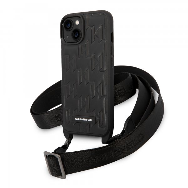 Karl Lagerfeld iPhone 14 Skal Crossbody Strap Svart