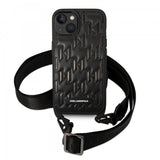 Karl Lagerfeld iPhone 14 Skal Crossbody Strap Svart