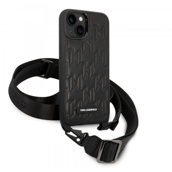 Karl Lagerfeld iPhone 14 Skal Crossbody Strap Svart