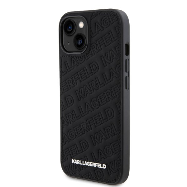 Karl Lagerfeld iPhone 15 Skal Quilted K Pattern Svart