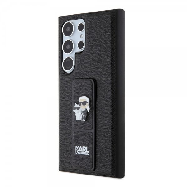 Karl Lagerfeld Samsung Galaxy S24 Ultra Skal Grip & Stand Saffiano Svart