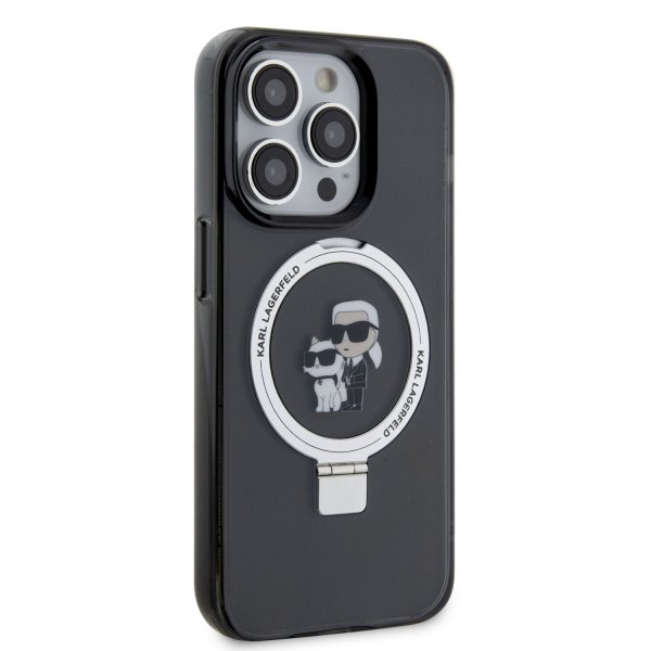 Karl Lagerfeld iPhone 15 Plus Skal Ring Stand MagSafe Svart