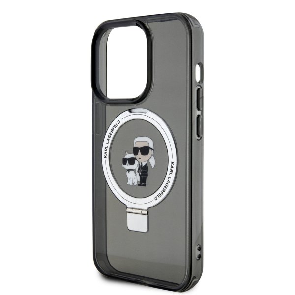 Karl Lagerfeld iPhone 15 Plus Skal Ring Stand MagSafe Svart