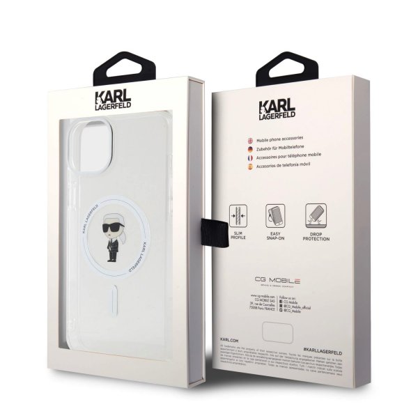 Karl Lagerfeld iPhone 15 Skal Ikonik MagSafe Transparent