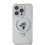 Karl Lagerfeld iPhone 15 Skal Ring Stand MagSafe Vit