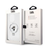 Karl Lagerfeld iPhone 15 Skal Ring Stand MagSafe Vit
