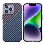 iPhone 13 Pro Skal Kolfibermönster Blå Lila