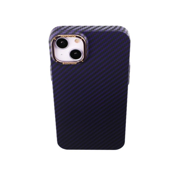iPhone 14 Plus Skal Kolfibermönster Lila