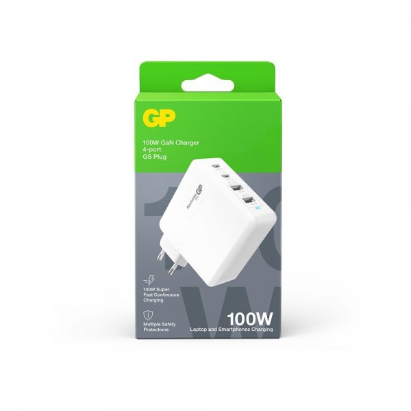 GP Laddare 100W GaN 2xUSB-C + 2xUSB-A