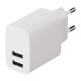 X2O Laddare 17W Dubbel USB-A/USB-A Vit