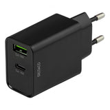 Deltaco Laddare 18W USB-C PD & USB-A Svart