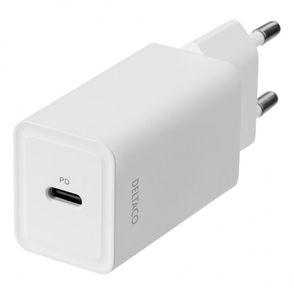 Deltaco Laddare 18W USB-C PD Vit