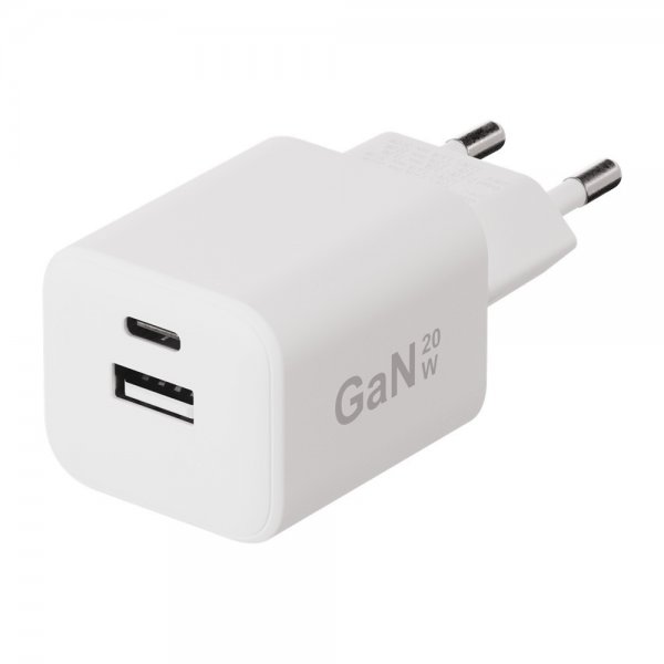 X2O Laddare 20W Dubbel USB-C/USB-A GaN Vit