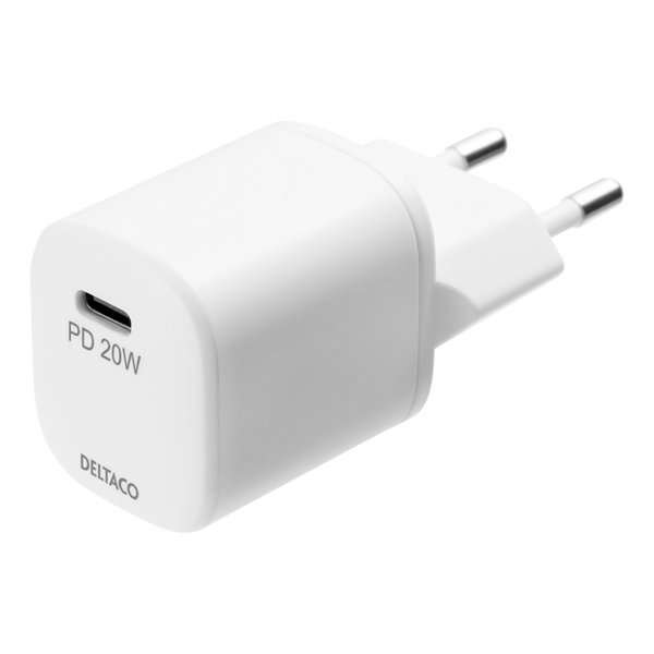 Deltaco Laddare 20W USB-C PD Vit