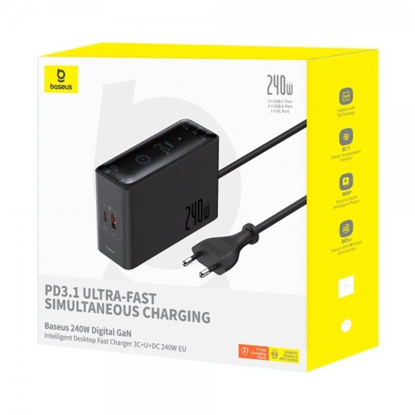 Baseus Laddare 240W Digital GaN Desktop Fast Charger