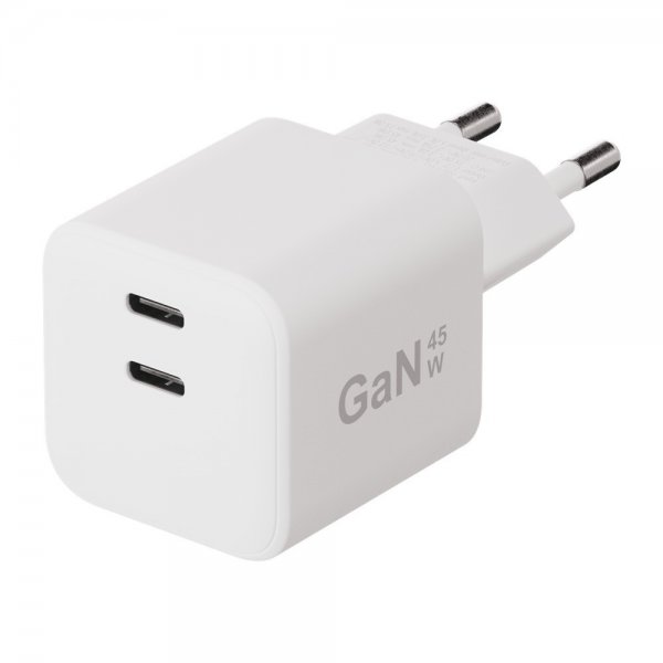X2O Laddare 45W Dubbel USB-C/USB-C GaN Vit