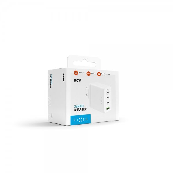 Fixed Laddare GaN100 3xUSB-C & 1xUSB-A