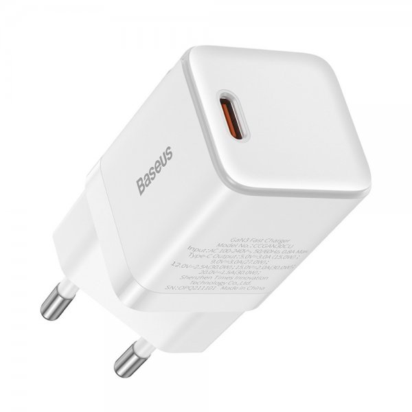 Baseus Laddare GaN3 Fast Charger 30W Vit