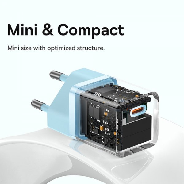 Baseus Laddare GaN5 Fast Charger Mini 30W Blå