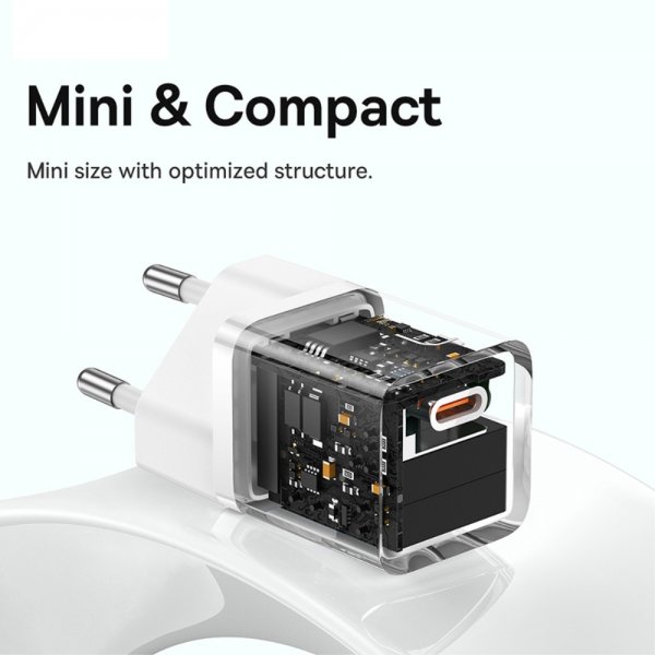 Baseus Laddare GaN5 Fast Charger Mini 30W Vit