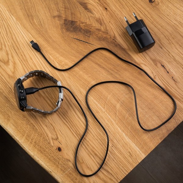 Fixed Laddare Garmin Smartwatch USB-C 2m Svart