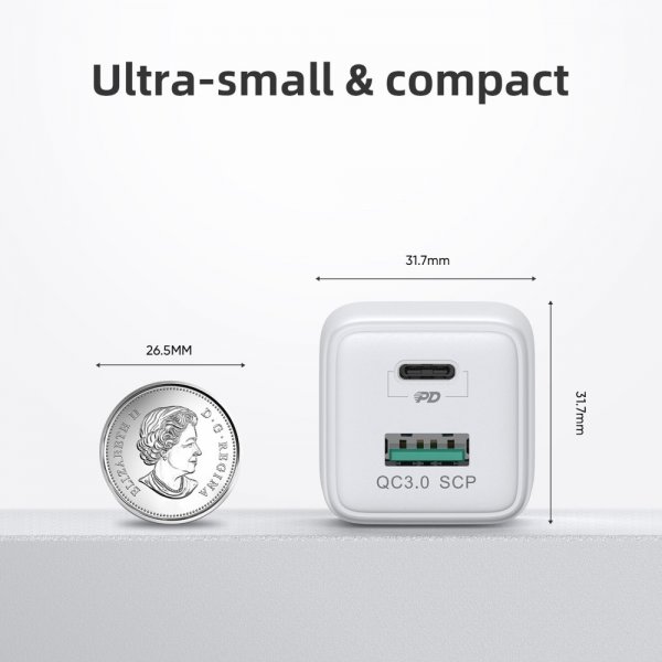 Joyroom Laddare JR-QP303 USB-C+USB-A 30W