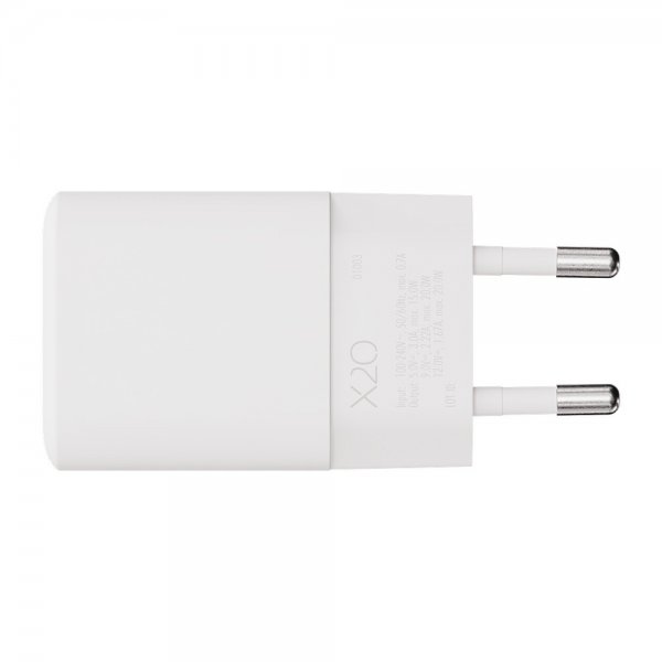 X2O Laddare med Kabel 1.2m 20W USB-C GaN Vit