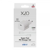 X2O Laddare med Kabel 1.2m 20W USB-C GaN Vit