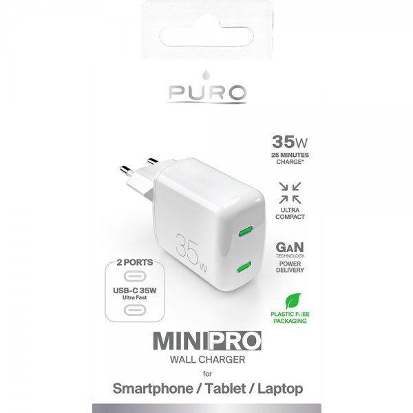 Puro Laddare MiniPro Wall Charger 2xUSB-C 35W