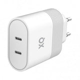 Xqisit Laddare Travel Charger Dual USB-C PD 40W Vit