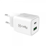 Celly Laddare USB-A/USB-C 20W Vit