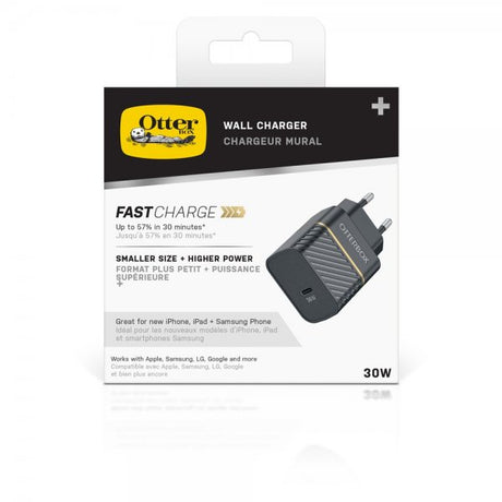 Otterbox Laddare Wall Charger 30W GaN USB-C PD Black Shimmer