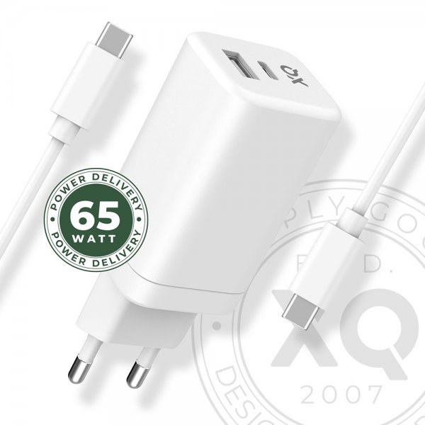 Xqisit Laddare Wall Charger 65W GaN USB-C PD/USB-A