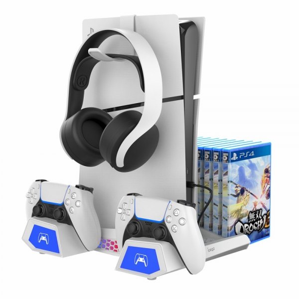 Ipega Laddningsstation med Kylningsfläkt och Spelförvaring till PS5/PS5 Slim