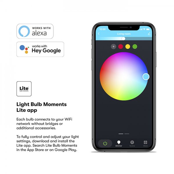 Lite bulb moments White & Color Ambience (RGB) E27 Lampa