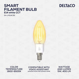 Deltaco Smart Home LED-lampa Filament E14 WiFi 4.5W