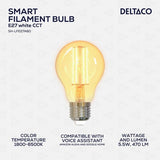 Deltaco Smart Home LED-lampa Filament E27 WiFi A60 5.5W