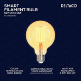 Deltaco Smart Home LED-lampa Filament E27 WiFi G95 5.5W