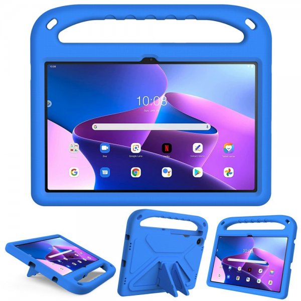 Lenovo Tab M10 Plus (3rd Gen) TB125 TB128 Skal för Barn Stativfunktion Blå