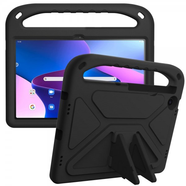 Lenovo Tab M10 Plus (3rd Gen) TB125 TB128 Skal för Barn Stativfunktion Svart