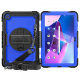 Lenovo Tab M10 Plus (3rd Gen) TB125 TB128 Skal med Strap Stativfunktion Blå Svart