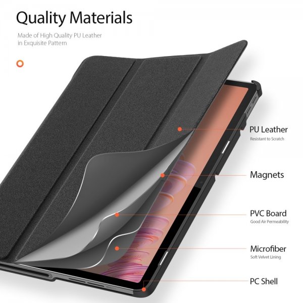 Dux Ducis Lenovo Tab Plus Fodral DOMO Series Svart