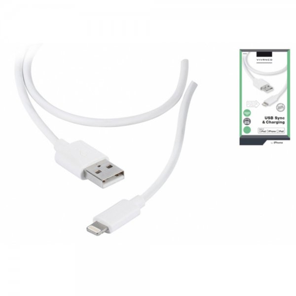 Vivanco Lightning till USB Kabel 1.2 meter Vit