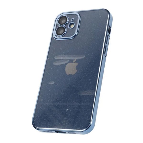 iPhone 12 Skal Glitter Transparent Stöttåligt Blå